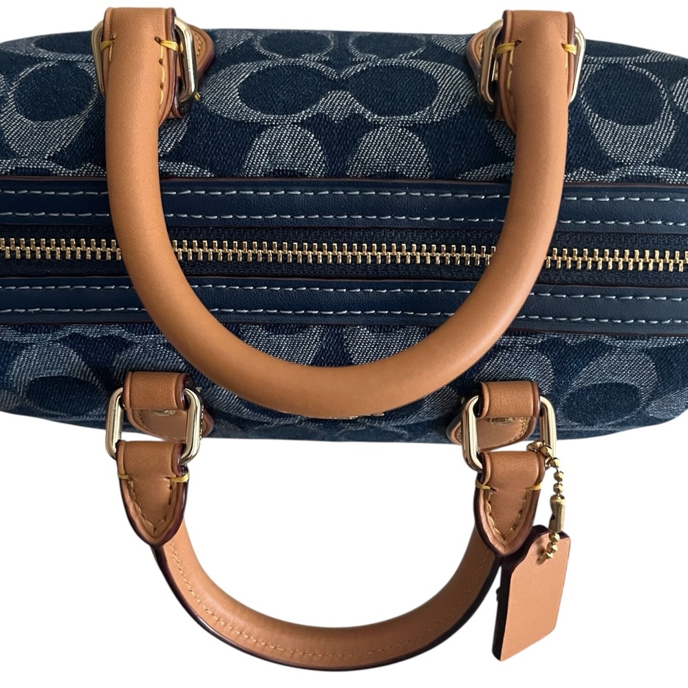 Coach Mini Rowan in Dark Denim with Cherry Charm - Picture 3 of 14
